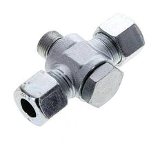 12S & G3/8'' Racor giratorio en T de acero zincado con rosca macho 400 bar NBR ISO 8434-1