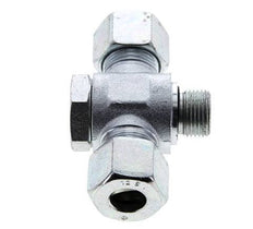 12S & G3/8'' Zink plated Steel Tee Swivel Joint Cutting Fitting with Male Threads 400 bar NBR ISO 8434-1