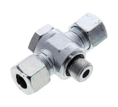 12S & G3/8'' Racor giratorio en T de acero zincado con rosca macho 400 bar NBR ISO 8434-1