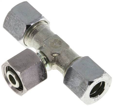 Racor de corte en T de acero galvanizado de 10L con barra giratoria de 315 ajustable ISO 8434-1