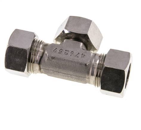 22L Stainless Steel T-Shape Tee Cutting Fitting with Swivel 160 bar Adjustable ISO 8434-1