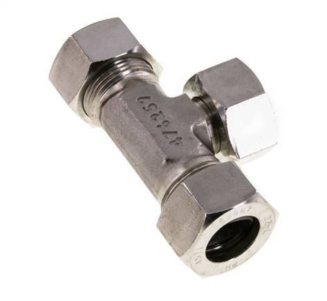 22L Stainless Steel T-Shape Tee Cutting Fitting with Swivel 160 bar Adjustable ISO 8434-1