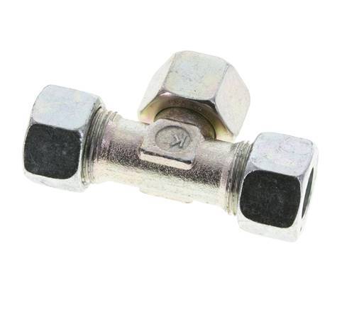 15L Zink plated Steel T-Shape Tee Cutting Fitting with Swivel 315 bar NBR Adjustable ISO 8434-1
