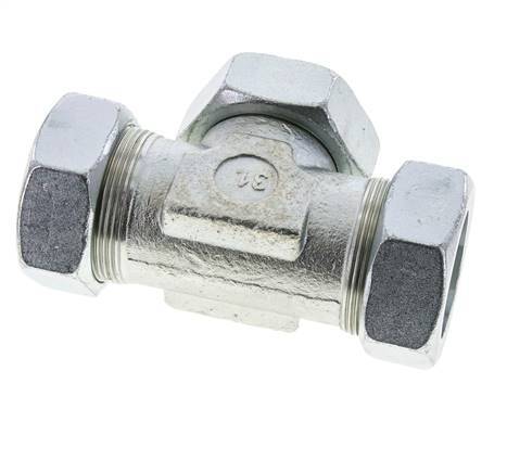 42L Racor en T de acero zincado con rótula 160 bar NBR ajustable ISO 8434-1
