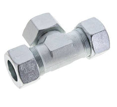 30S Zink plated Steel T-Shape Tee Cutting Fitting with Swivel 400 bar NBR Adjustable ISO 8434-1