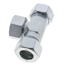 30S Zink plated Steel T-Shape Tee Cutting Fitting with Swivel 400 bar NBR Adjustable ISO 8434-1