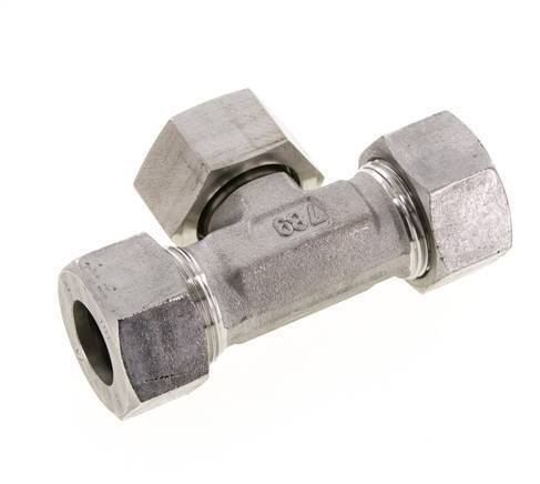 18L Stainless Steel T-Shape Tee Cutting Fitting with Swivel 315 bar FKM Adjustable ISO 8434-1