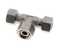 15L Stainless Steel T-Shape Tee Compression Fitting with Swivel 315 bar FKM Adjustable ISO 8434-1