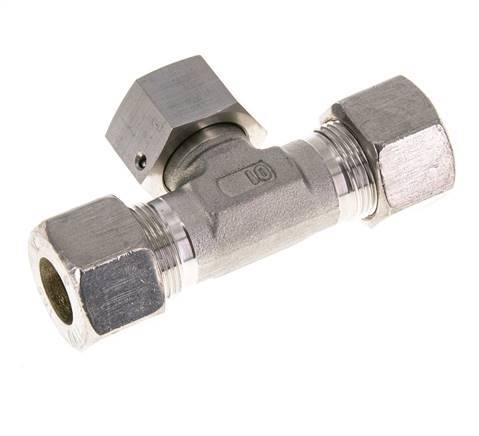 16S Stainless Steel T-Shape Tee Compression Fitting with Swivel 400 bar FKM Adjustable ISO 8434-1