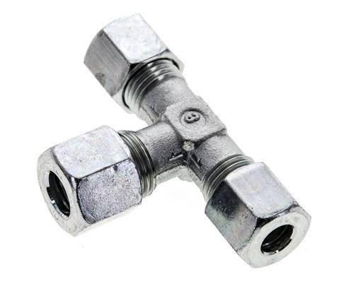 8L & 10L Zink plated Steel T-Shape Tee Cutting Fitting 315 bar ISO 8434-1