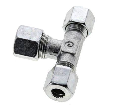 8L & 10L Zink plated Steel T-Shape Tee Cutting Fitting 315 bar ISO 8434-1