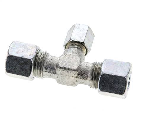 6L & 10L Zink plated Steel T-Shape Tee Cutting Fitting 315 bar ISO 8434-1