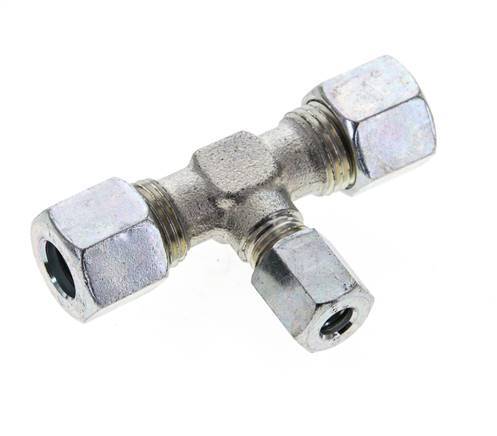 6L & 10L Zink plated Steel T-Shape Tee Cutting Fitting 315 bar ISO 8434-1