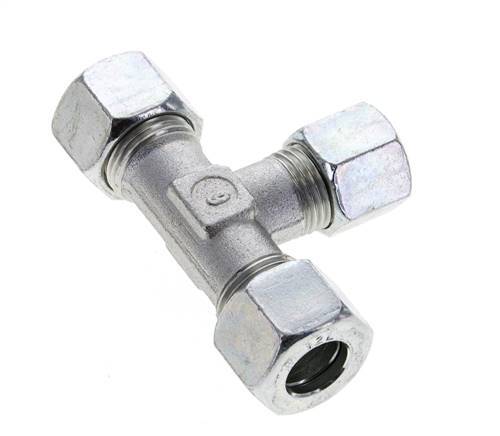 10L & 12L Zink plated Steel T-Shape Tee Cutting Fitting 315 bar ISO 8434-1