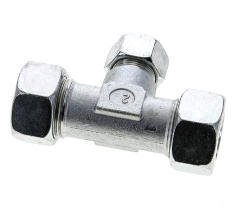 15L & 22L Zink plated Steel T-Shape Tee Cutting Fitting 160 bar ISO 8434-1