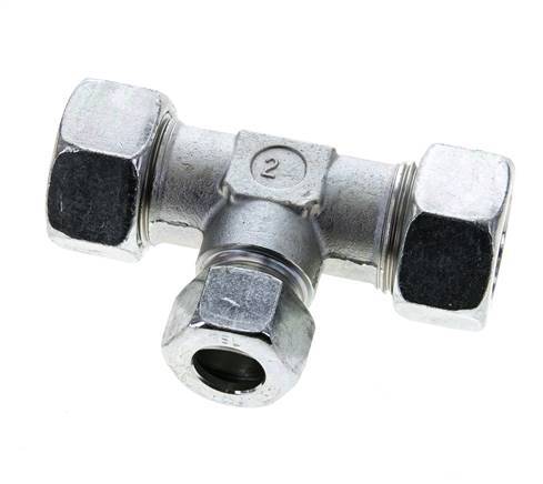 15L & 22L Zink plated Steel T-Shape Tee Cutting Fitting 160 bar ISO 8434-1