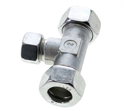 15L & 22L Zink plated Steel T-Shape Tee Cutting Fitting 160 bar ISO 8434-1