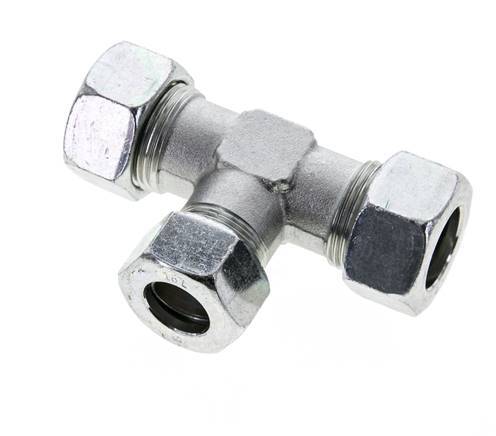 18L & 22L Zink plated Steel T-Shape Tee Cutting Fitting 160 bar ISO 8434-1