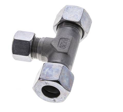 12S & 16S Zink plated Steel T-Shape Tee Cutting Fitting 400 bar ISO 8434-1