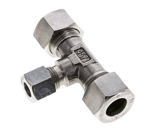 10L & 15L Stainless Steel T-Shape Tee Cutting Fitting 315 bar ISO 8434-1