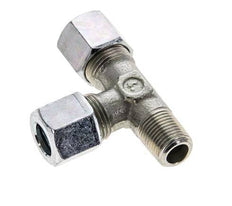 8LL & R1/8'' Zink Plated Steel Right Angle Tee Cutting Fitting with Male Threads 100 bar ISO 8434-1