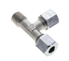 8L & R1/4'' Zink Plated Steel Right Angle Tee Cutting Fitting with Male Threads 315 bar ISO 8434-1