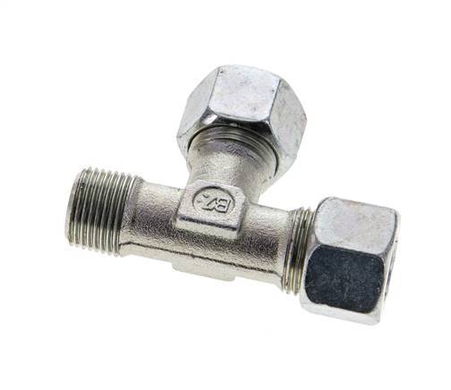 12L & R3/8'' Zink Plated Steel Right Angle Tee Cutting Fitting with Male Threads 315 bar ISO 8434-1