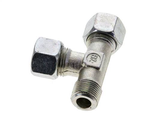 12L & R3/8'' Zink Plated Steel Right Angle Tee Cutting Fitting with Male Threads 315 bar ISO 8434-1