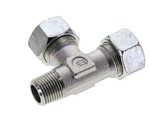 18L & R1/2'' Zink Plated Steel Right Angle Tee Cutting Fitting with Male Threads 315 bar ISO 8434-1