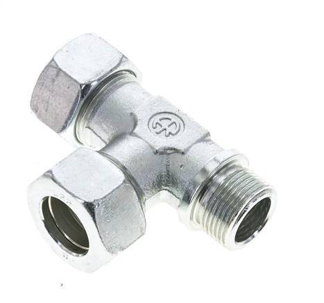 22L & G3/4'' Zink Plated Steel Right Angle Tee Cutting Fitting with Male Threads 160 bar ISO 8434-1