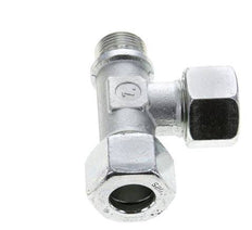 20S & G3/4'' Zink Plated Steel Right Angle Tee Cutting Fitting with Male Threads 400 bar ISO 8434-1