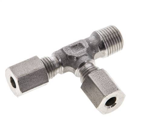 4LL & R1/8'' Stainless Steel Right Angle Tee Cutting Fitting with Male Threads 100 bar ISO 8434-1