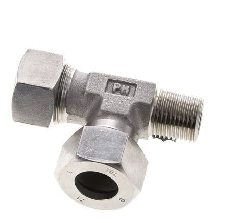 18L & R1/2'' Stainless Steel Right Angle Tee Cutting Fitting with Male Threads 315 bar ISO 8434-1