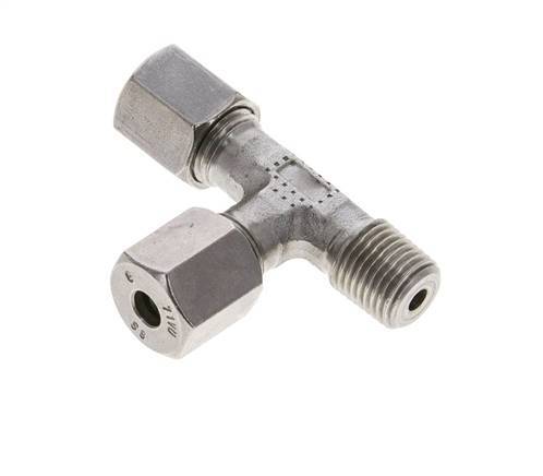 6S & R1/4'' Stainless Steel Right Angle Tee Cutting Fitting with Male Threads 630 bar ISO 8434-1