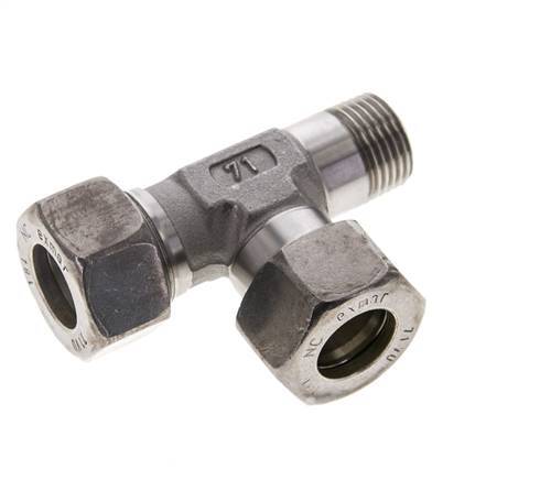 18L & R1/2'' Stainless Steel Right Angle Tee Compression Fitting with Male Threads 315 bar ISO 8434-1