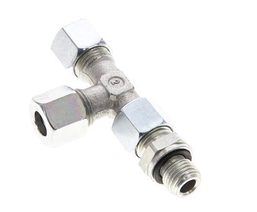 10L & M14x1.5 Zink Plated Steel Right Angle Tee Cutting Fitting with Male Threads 315 bar Adjustable ISO 8434-1