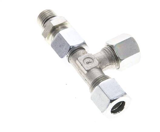 10L & M14x1.5 Zink Plated Steel Right Angle Tee Cutting Fitting with Male Threads 315 bar Adjustable ISO 8434-1