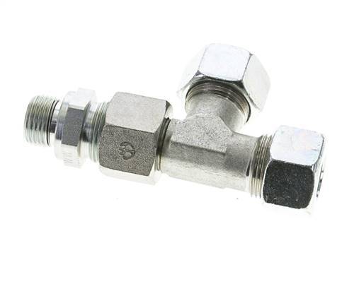 15L & M18x1.5 Zink Plated Steel Right Angle Tee Cutting Fitting with Male Threads 315 bar Adjustable ISO 8434-1