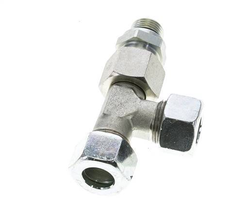 15L & M18x1.5 Zink Plated Steel Right Angle Tee Cutting Fitting with Male Threads 315 bar Adjustable ISO 8434-1