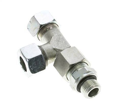 15L & M18x1.5 Zink Plated Steel Right Angle Tee Cutting Fitting with Male Threads 315 bar Adjustable ISO 8434-1