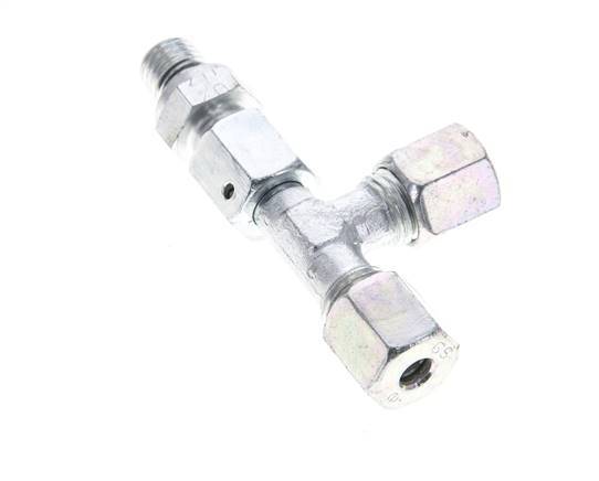 6S & M12x1.5 Zink Plated Steel Right Angle Tee Cutting Fitting with Male Threads 630 bar Adjustable ISO 8434-1