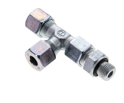 10S & M16x1.5 Zink Plated Steel Right Angle Tee Cutting Fitting with Male Threads 630 bar Adjustable ISO 8434-1