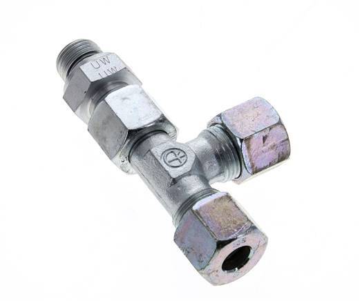 10S & M16x1.5 Zink Plated Steel Right Angle Tee Cutting Fitting with Male Threads 630 bar Adjustable ISO 8434-1