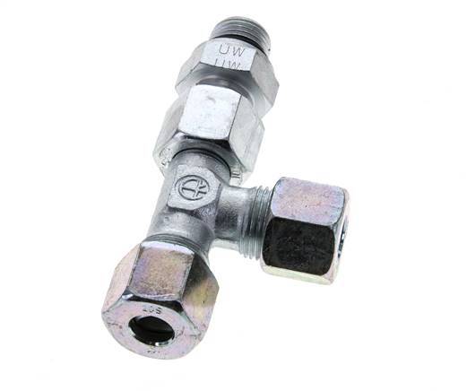10S & M16x1.5 Zink Plated Steel Right Angle Tee Cutting Fitting with Male Threads 630 bar Adjustable ISO 8434-1
