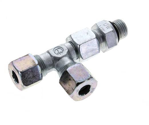 10S & M16x1.5 Zink Plated Steel Right Angle Tee Cutting Fitting with Male Threads 630 bar Adjustable ISO 8434-1