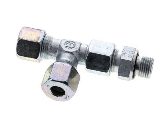 10S & M16x1.5 Zink Plated Steel Right Angle Tee Cutting Fitting with Male Threads 630 bar Adjustable ISO 8434-1