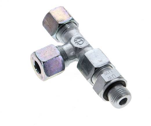 10S & M16x1.5 Zink Plated Steel Right Angle Tee Cutting Fitting with Male Threads 630 bar Adjustable ISO 8434-1