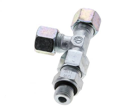 10S & M16x1.5 Zink Plated Steel Right Angle Tee Cutting Fitting with Male Threads 630 bar Adjustable ISO 8434-1