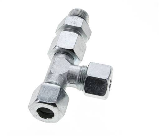 14S & M20x1.5 Zink Plated Steel Right Angle Tee Cutting Fitting with Male Threads 630 bar Adjustable ISO 8434-1