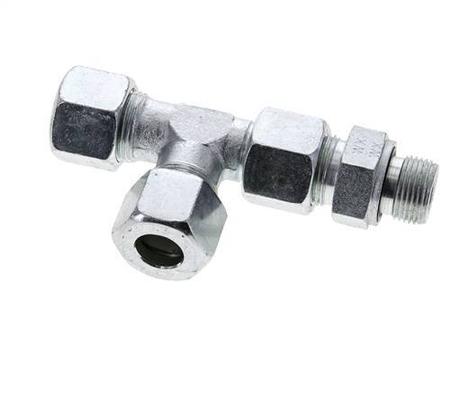 14S & M20x1.5 Zink Plated Steel Right Angle Tee Cutting Fitting with Male Threads 630 bar Adjustable ISO 8434-1